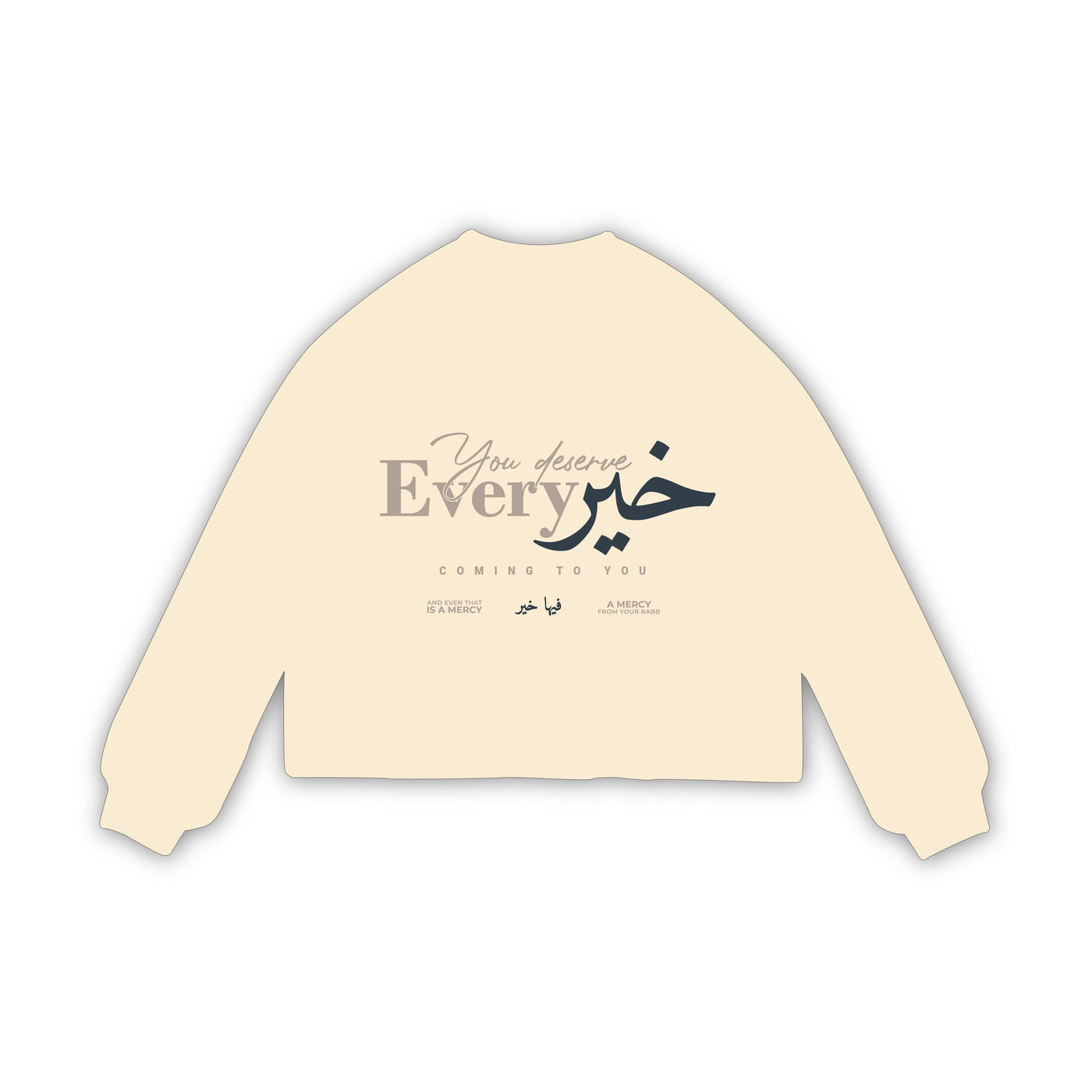 You Deserve Every Khayr Oversized Long Sleeve Tee (Bone)