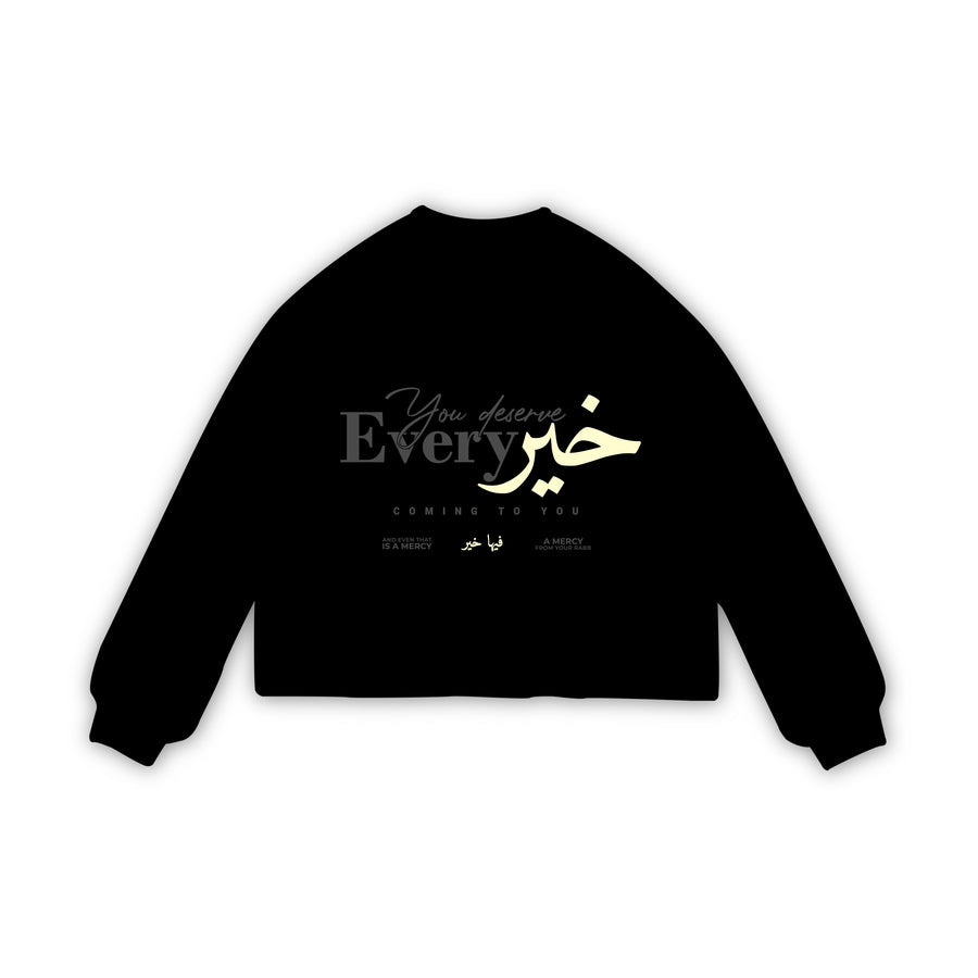 You Deserve Every Khayr Heavyweight Long Sleeve Tee (Black)