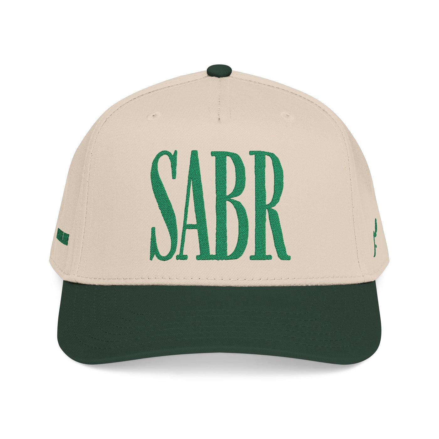 Sabr Cap Ivory & Forest Green
