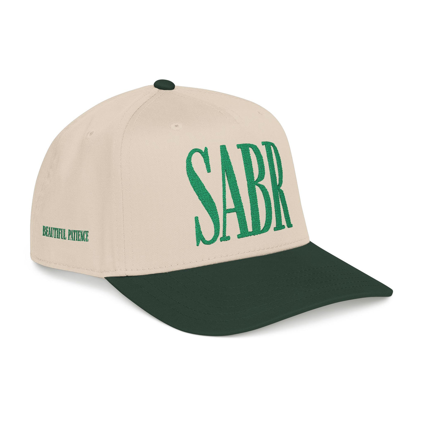 Sabr Cap Ivory & Forest Green