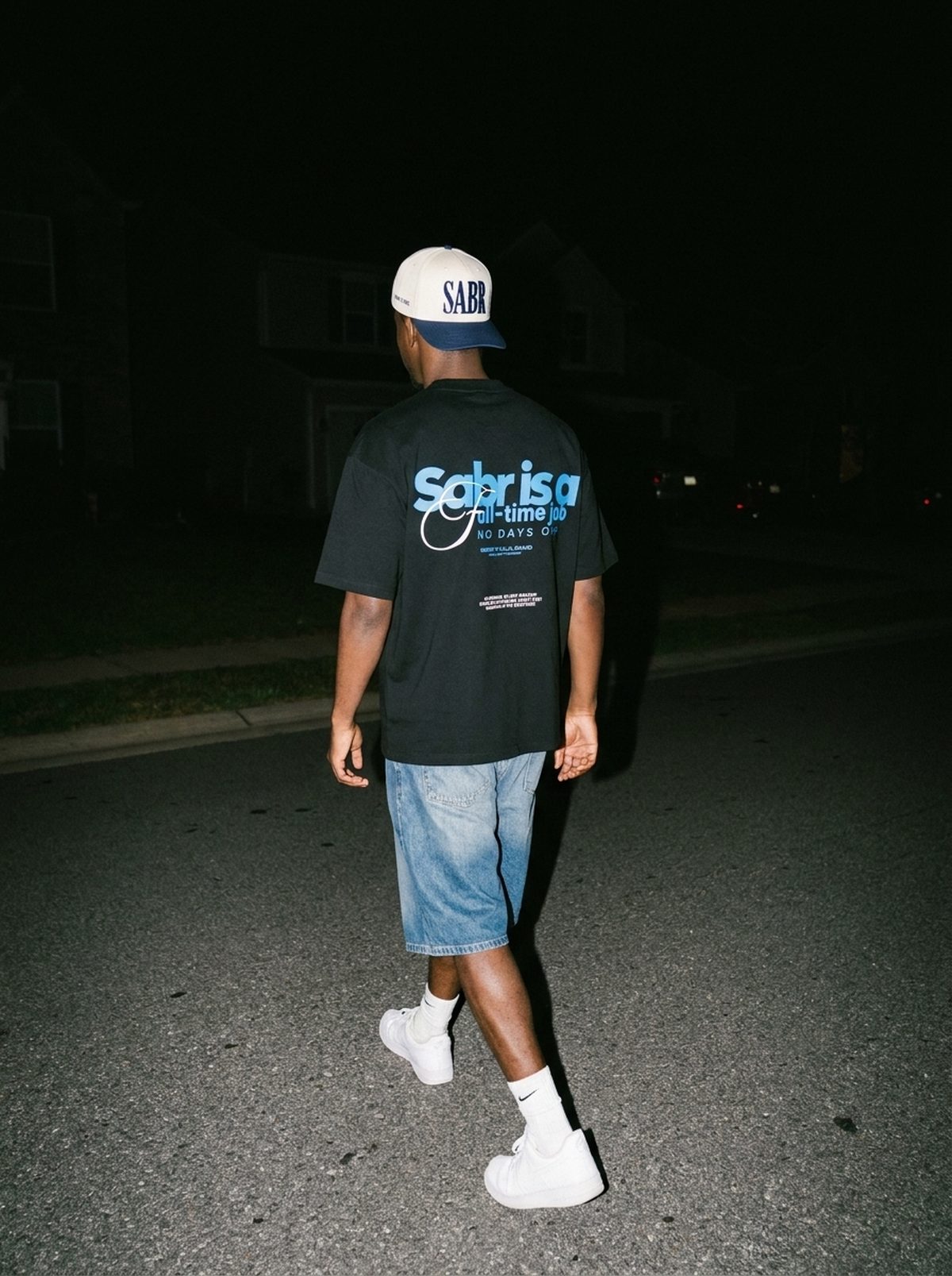 Full-Time Sabr black tee, night flash