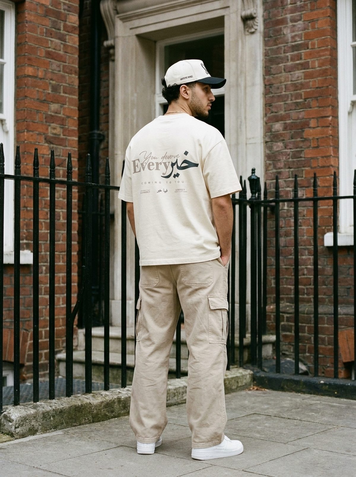 You Deserve Every Khayr tee, London lookbook