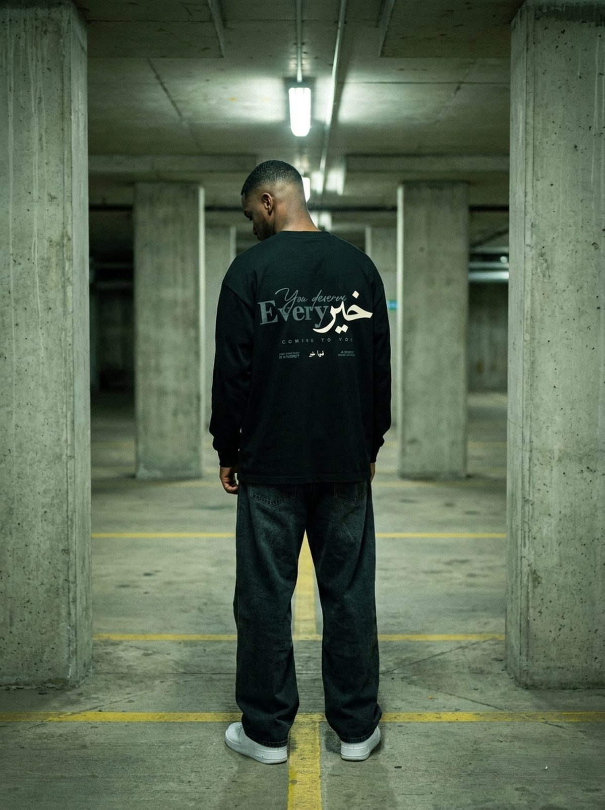 You Deserve Every Khayr long sleeve, parking garage